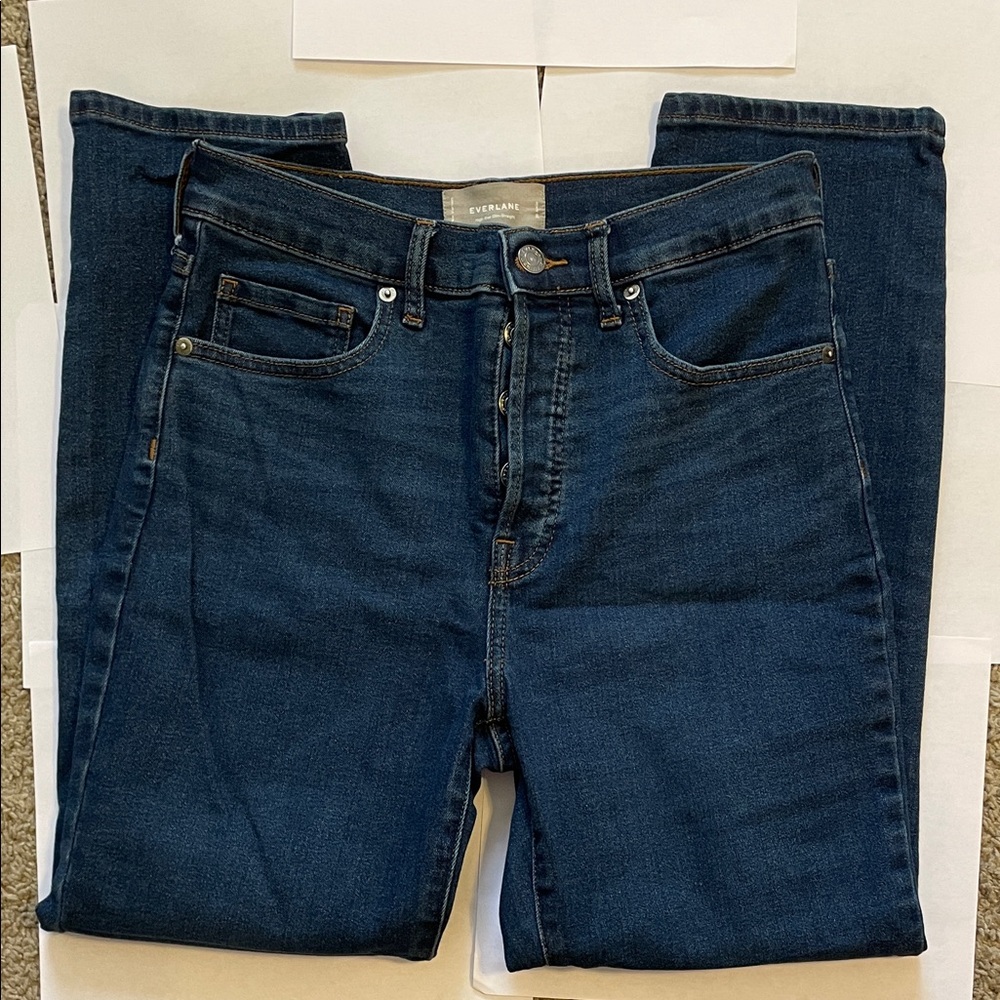 Everlane High Rise Slim Straight Ankle Jeans